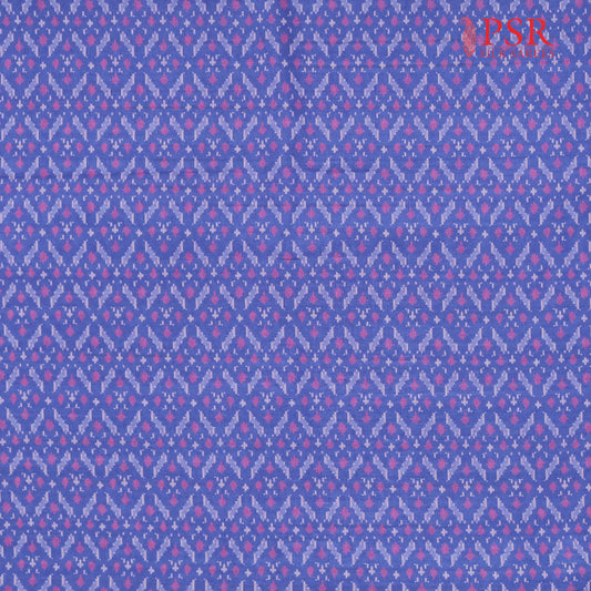 Blurple Semi Tassar Ikkat Print Running Material