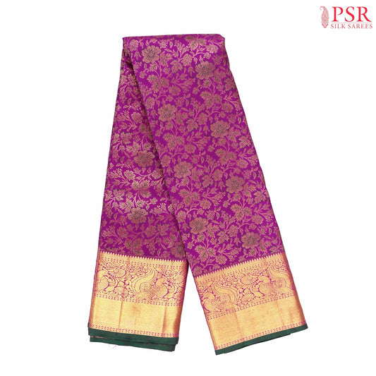 Vadamalli Purple Kanchipuram Jacquard Silk Saree