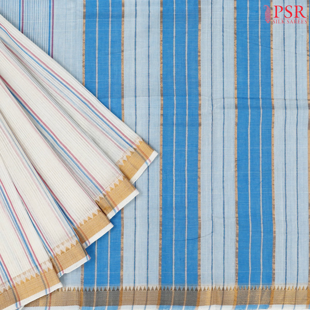 Daisy White Mangalagiri Cotton Saree