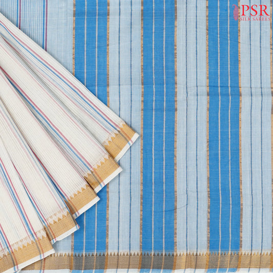 Daisy White Mangalagiri Cotton Saree