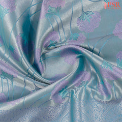 Light Cerulean Blue Kanchipuram Silk Saree