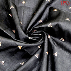 Black Dupion Embroidery Saree