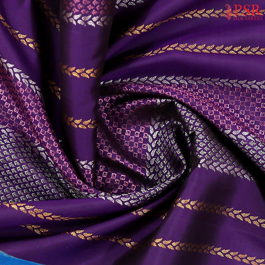 Dark Eminence Purple Kanchipuram Silk Saree