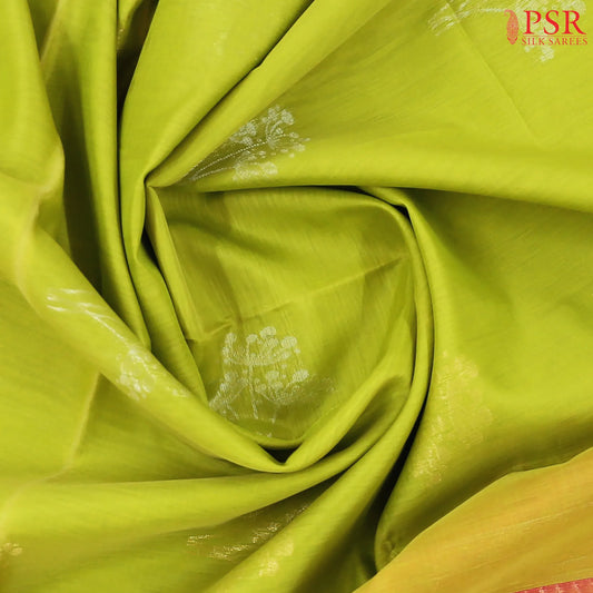 Chartreuse Green Silk Cotton Saree