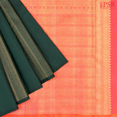 Bottle Green Kanchipuram Silk Saree