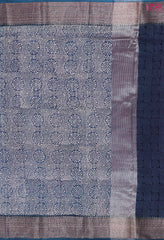 Prussian Blue Chanderi Silk Cotton Saree