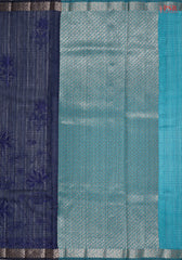 Dark Blue Semi Dupion Saree