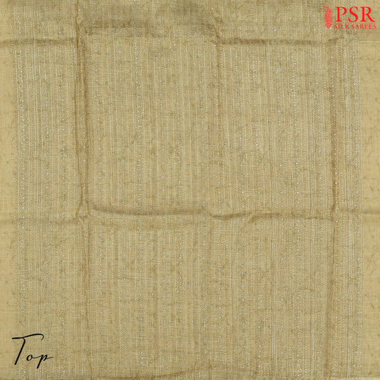 Beige Yellow Tissue Dress Material