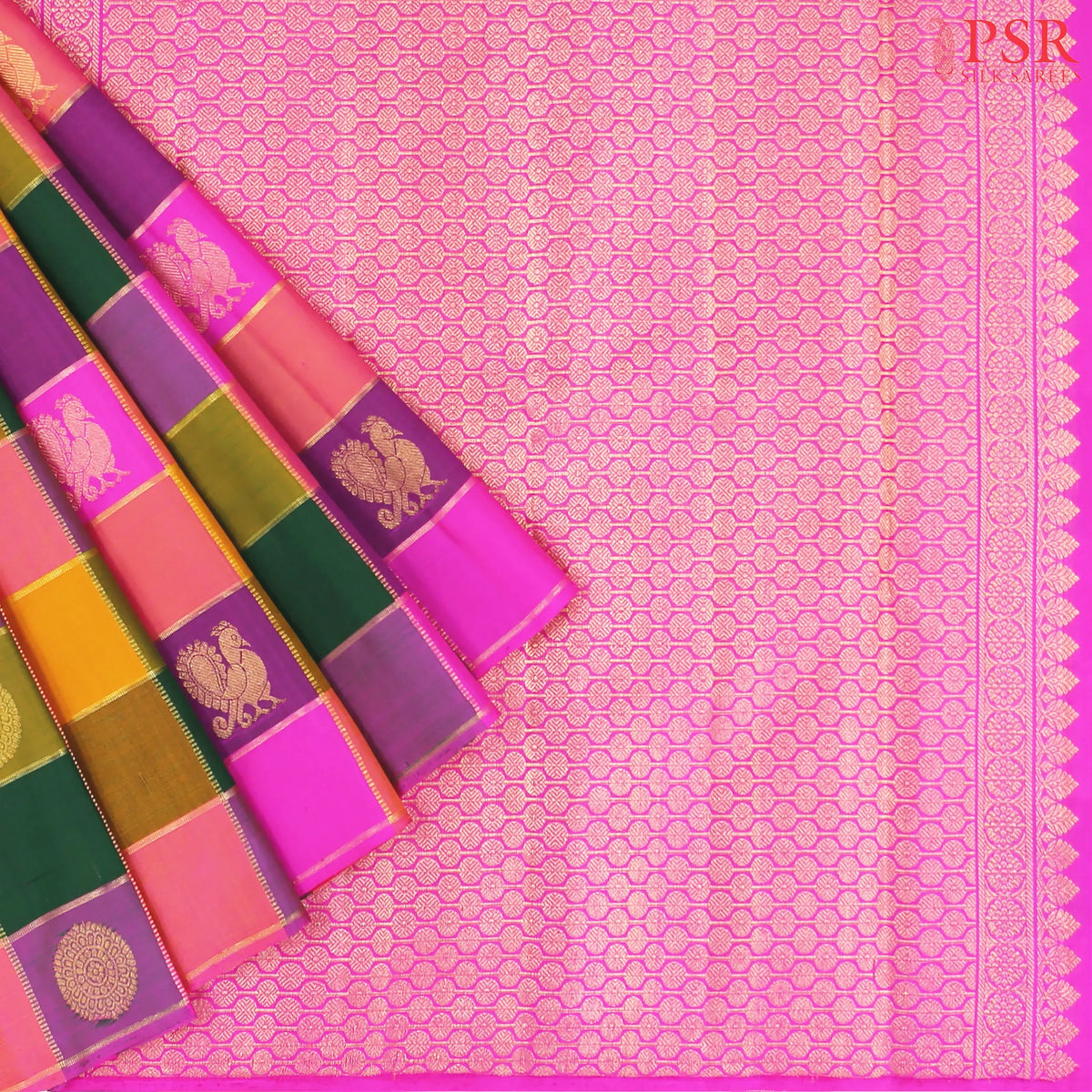 Multicolor Kanchipuram Silk Saree