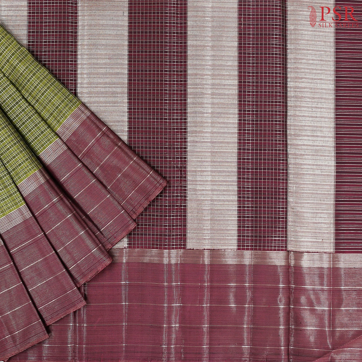 Olive Green Kanchipuram Silk Saree