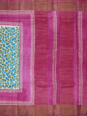 Beige Tussar Silk Saree