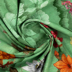 Green Printed Cotton Saree