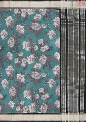 Dark Sea Green Assam Saree