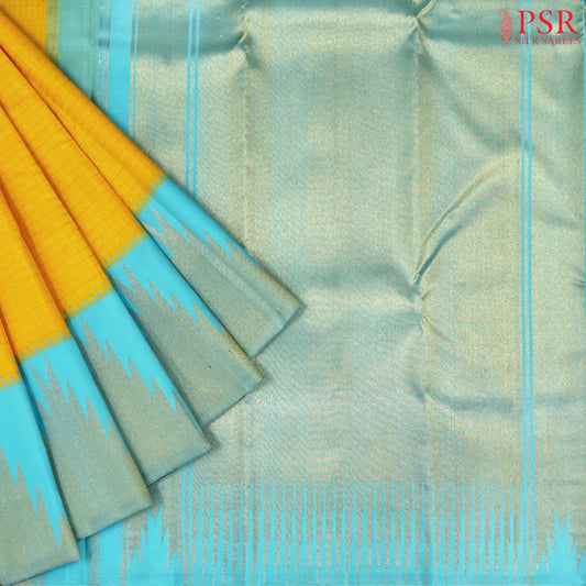 Yellow Kanchipuram Silk Saree