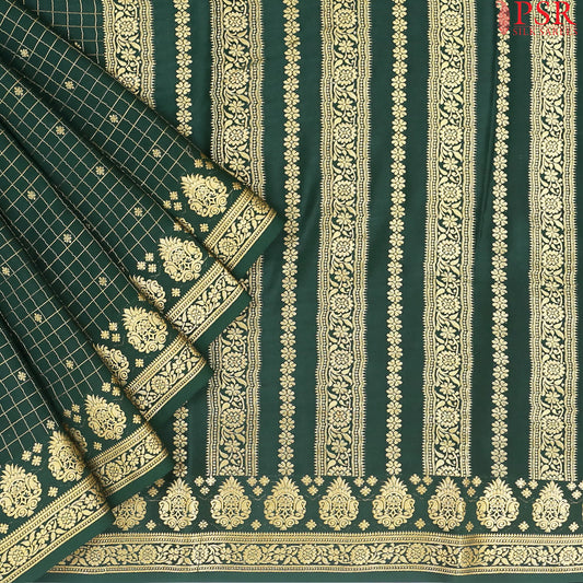 Dark Green Mysore Silk Saree