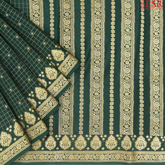 Dark Green Mysore Silk Saree