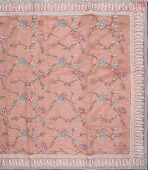 Coral Organza Embroidery Saree