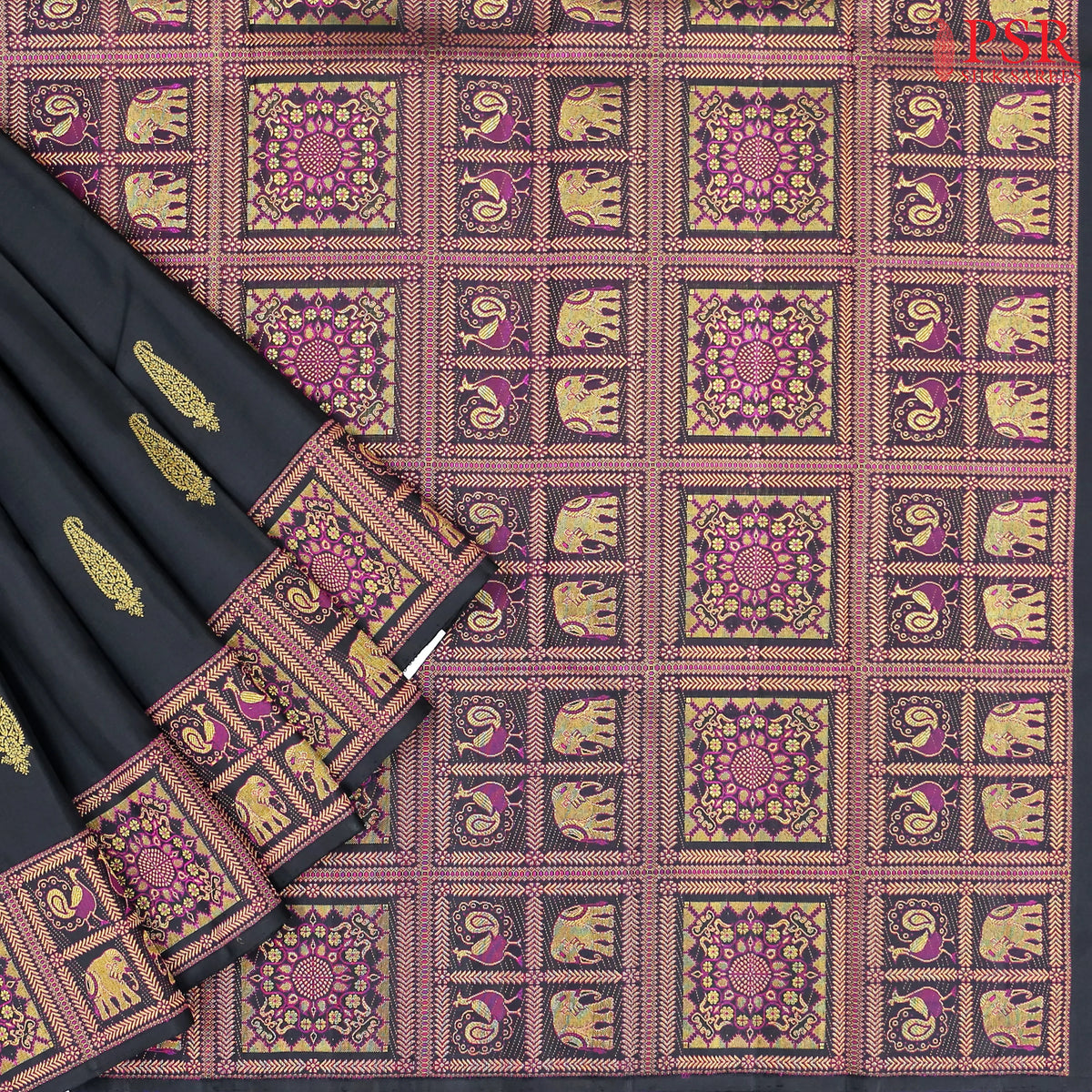 Black Kanchipuram Silk Saree