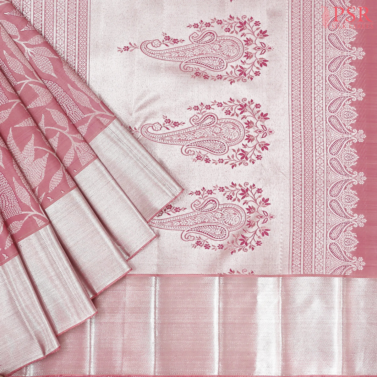 Flamingo Pink Kanchipuram Jacquard Silk Saree – PSR Silks