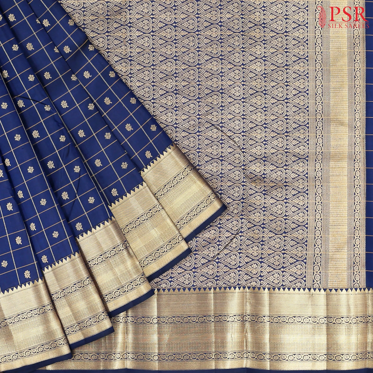 Dark Blue Fancy Kanchipuram Silk Saree