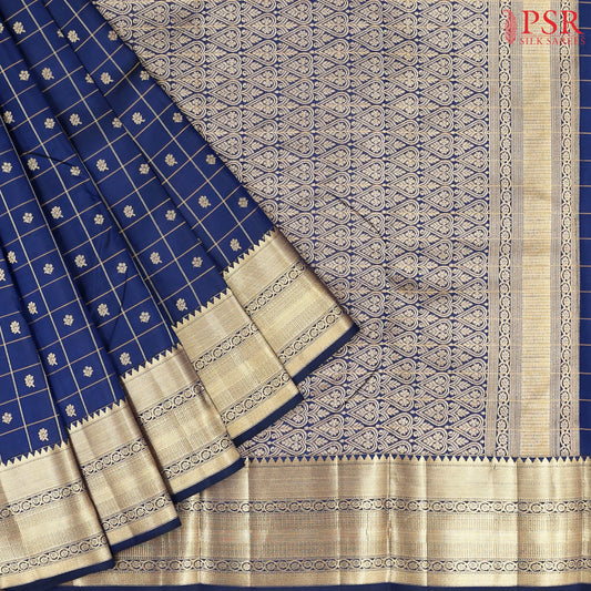 Dark Blue Fancy Kanchipuram Silk Saree