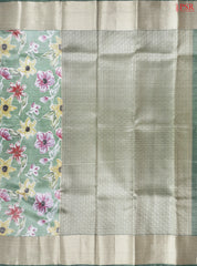 Sage Green Printed Tissue Art Silk Saree