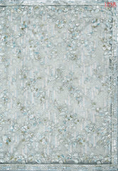 Pastel Blue Organza Laser Embroidery Saree