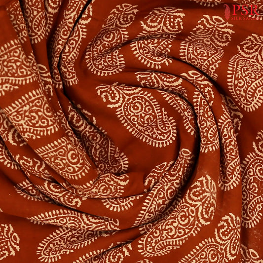 Brown Cotton Print Running Material