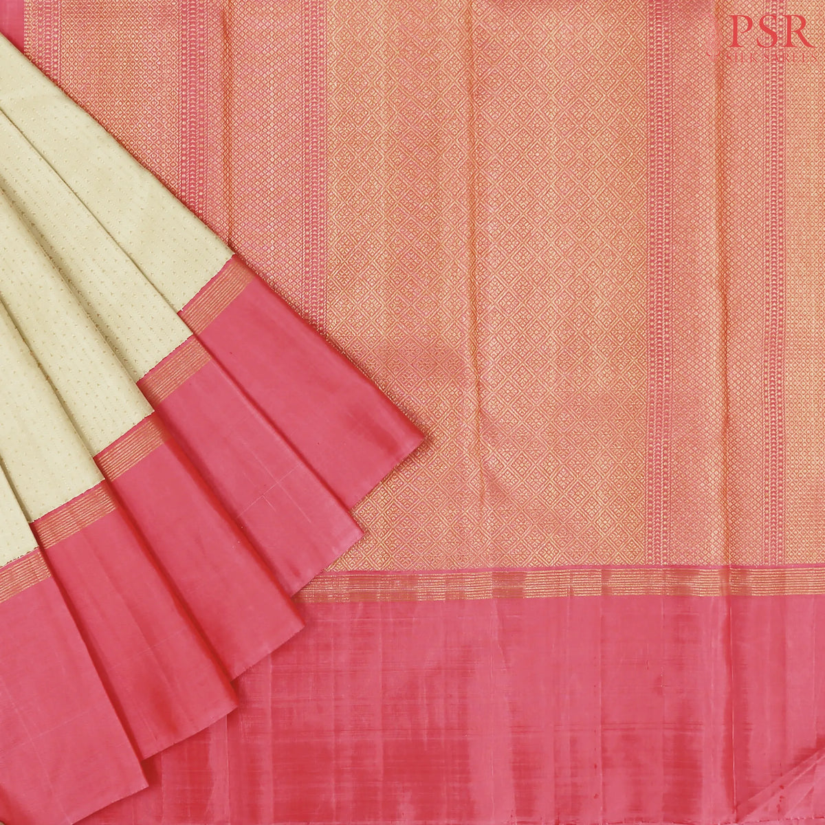 Yellow Beige Kanchipuram Silk Saree