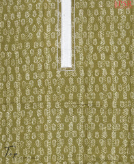 Olive Green Cotton Dress Material
