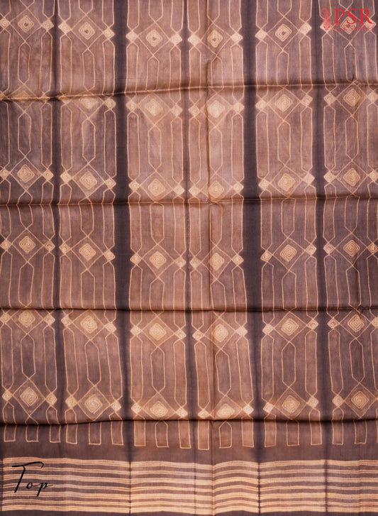Chestnut Brown Tassar Silk Dress Material