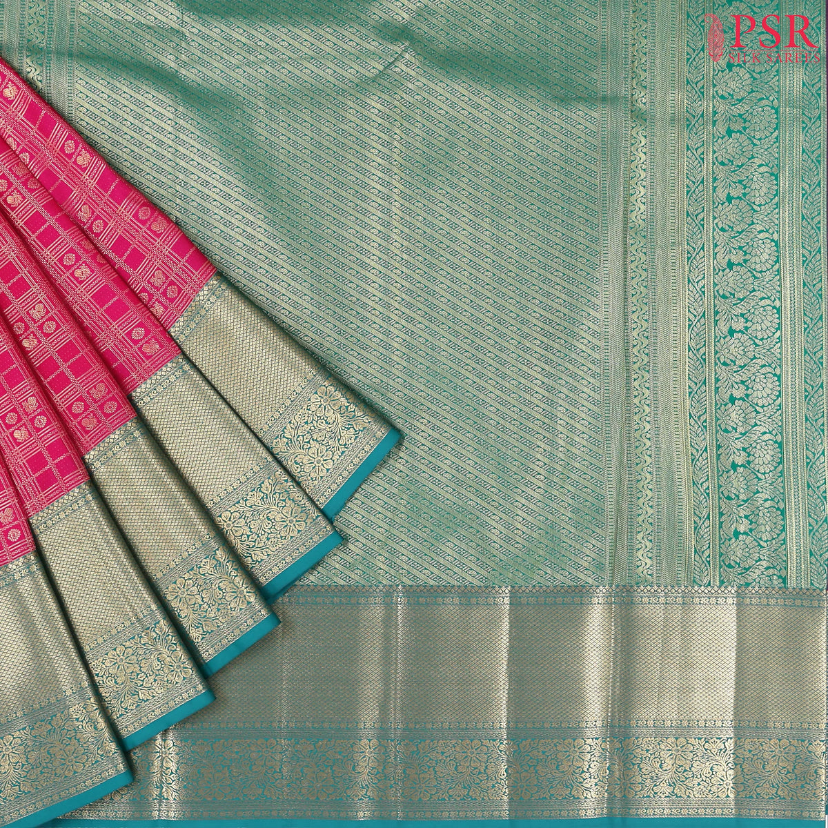 Hot Pink Art Silk Jacquard Saree