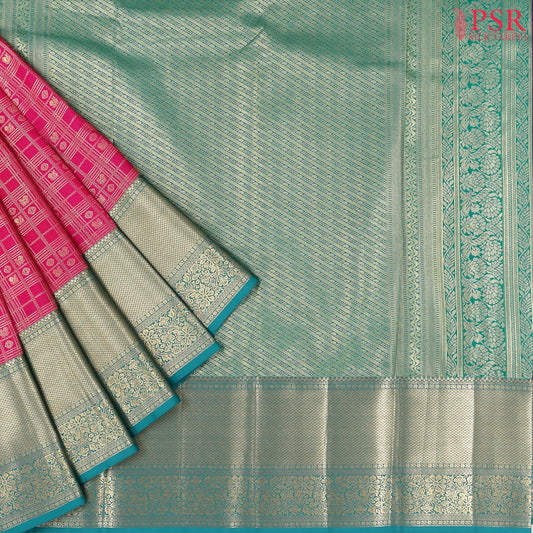 Hot Pink Art Silk Jacquard Saree