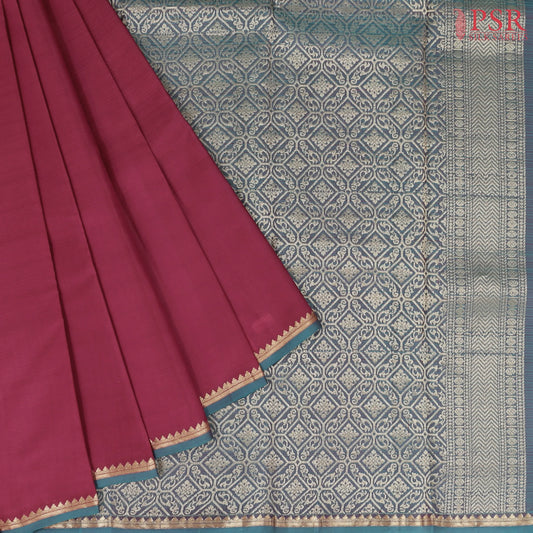 Maroon Pink Arani Silk Saree