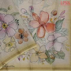 Beige Yellow Tissue Dress Material