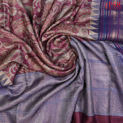Mulberry Purple Kadhi Tussar Silk Saree