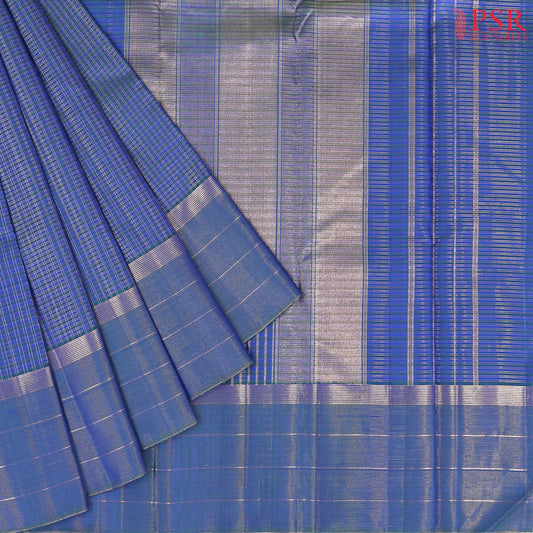Peacock Blue Kanchipuram Silk Saree