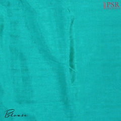 Turquoise Blue Semi Dupion Saree