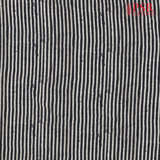 Beige & Black Semi Tassar Running Material