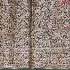Brown & Green Chanderi Silk Cotton Saree