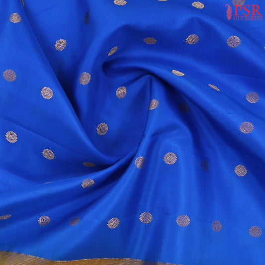 Azure Blue Gadwal Silk Saree