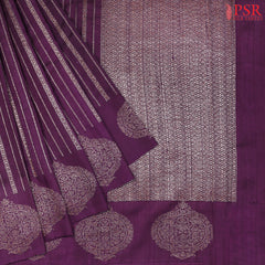 Boysenberry Purple Banaras Jute Silk Saree