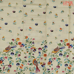 Yellowish Beige Semi Dupion Dress Material