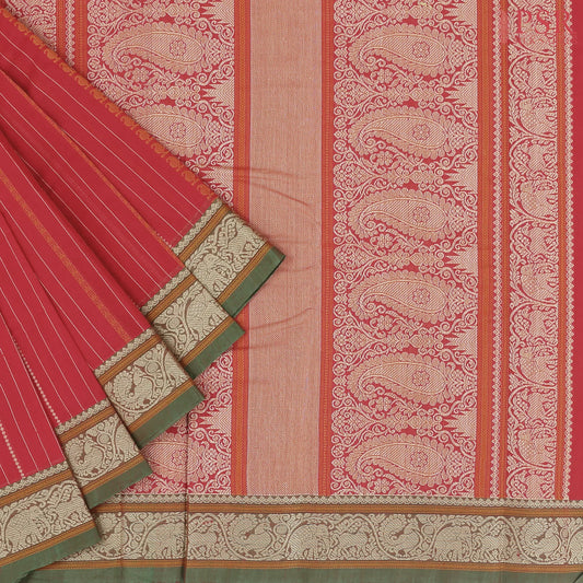 Red Kalakshetra Kovai Cotton Saree