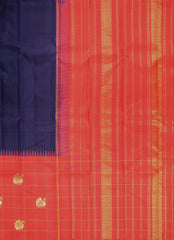 Midnight Blue & Imperial Red Kanchipuram Silk Saree