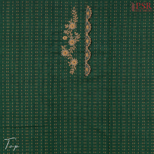 Dark Green Cotton Dress Material