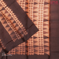 Chestnut Brown Tassar Silk Dress Material