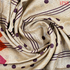 Beige Kadhi Tussar Silk Saree