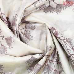 Floral Beige Banaras Tussar Silk Saree