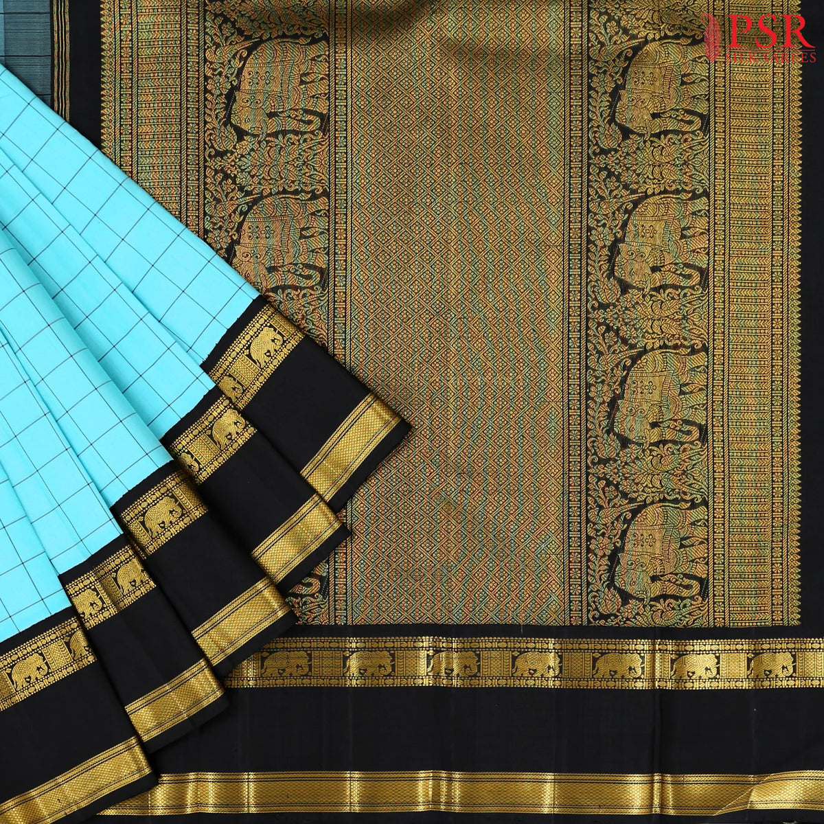 Light Blue Kanchipuram Silk Saree